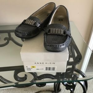 Anne Klein pewter loafer style shoe